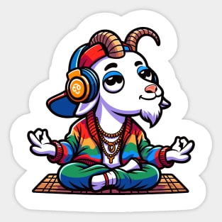 Funny goat yoga Sticker